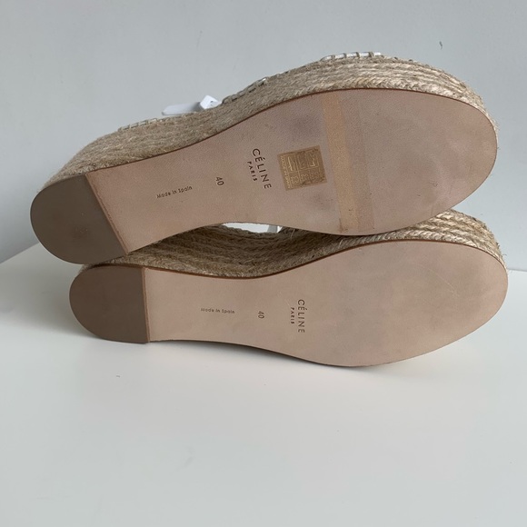 Céline Espadrilles Platform Sandals White 40 - Picture 8 of 9